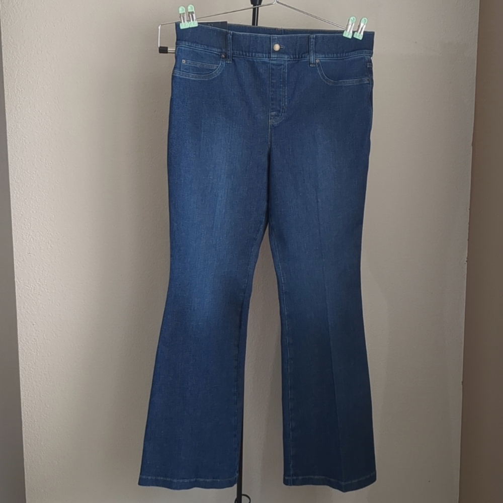 Spanx Shape Everywear Flare High Rise Pull On Stretch Denim Jean Plus Sz 2X